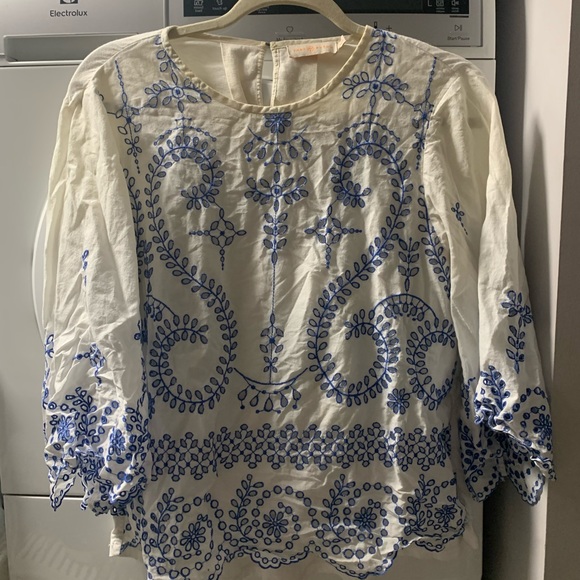 Bell-Sleeve embroidered top - TORY BURCH - Picture 2 of 7